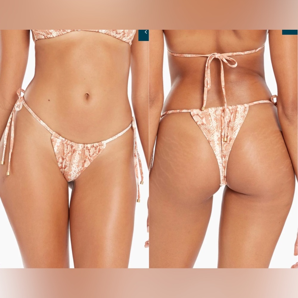 Vitamin A Milana Adjustable Bikini Bottoms Sand Snake size 4XS & 10/L NWT